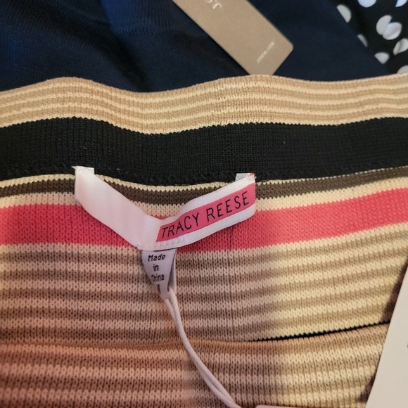 Tracy Reese Heavy Knit Multistripe Slim Stretch Pencil Midi Skirt M - Picture 9 of 10